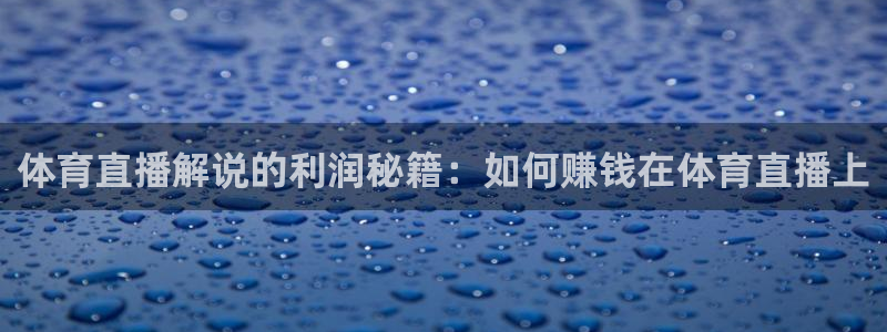 体育直播解说的利润秘籍：如何赚钱在体育直播上